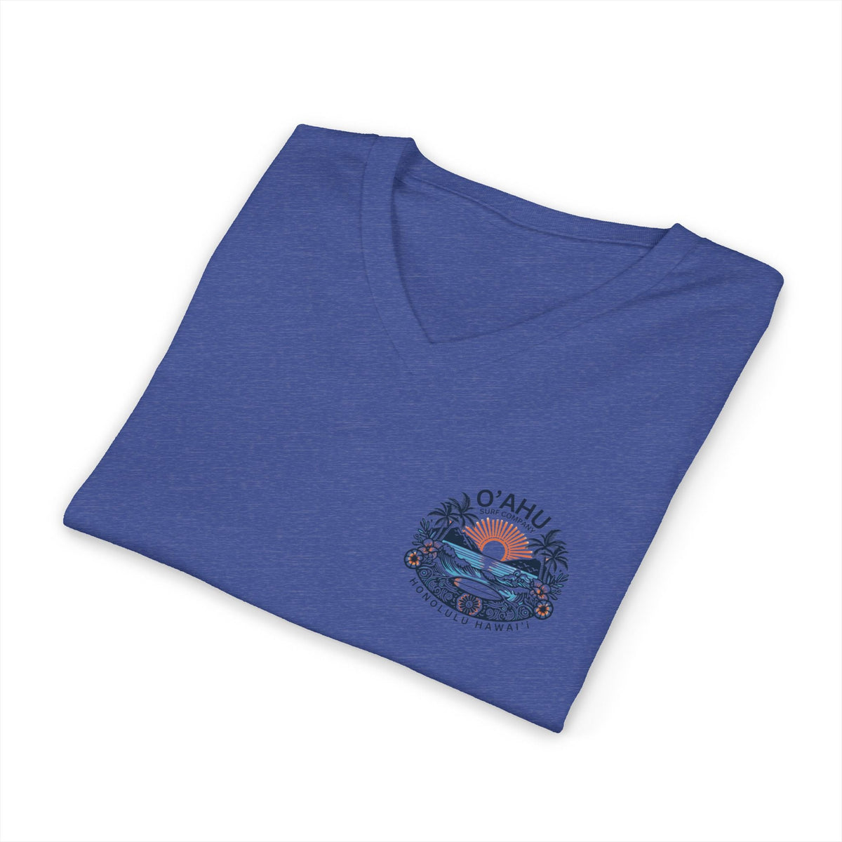 Honolulu Hawaii Coastal Island Sunny Day V-Neck T-Shirt - O'ahu Surf Company
