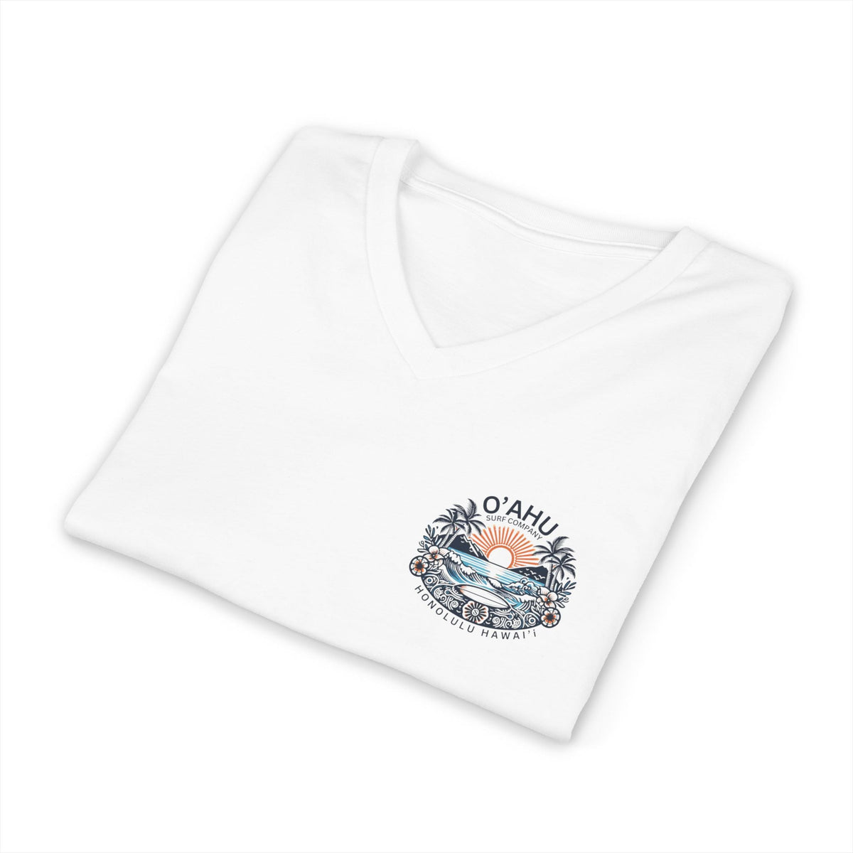 Honolulu Hawaii Coastal Island Sunny Day V-Neck T-Shirt - O'ahu Surf Company