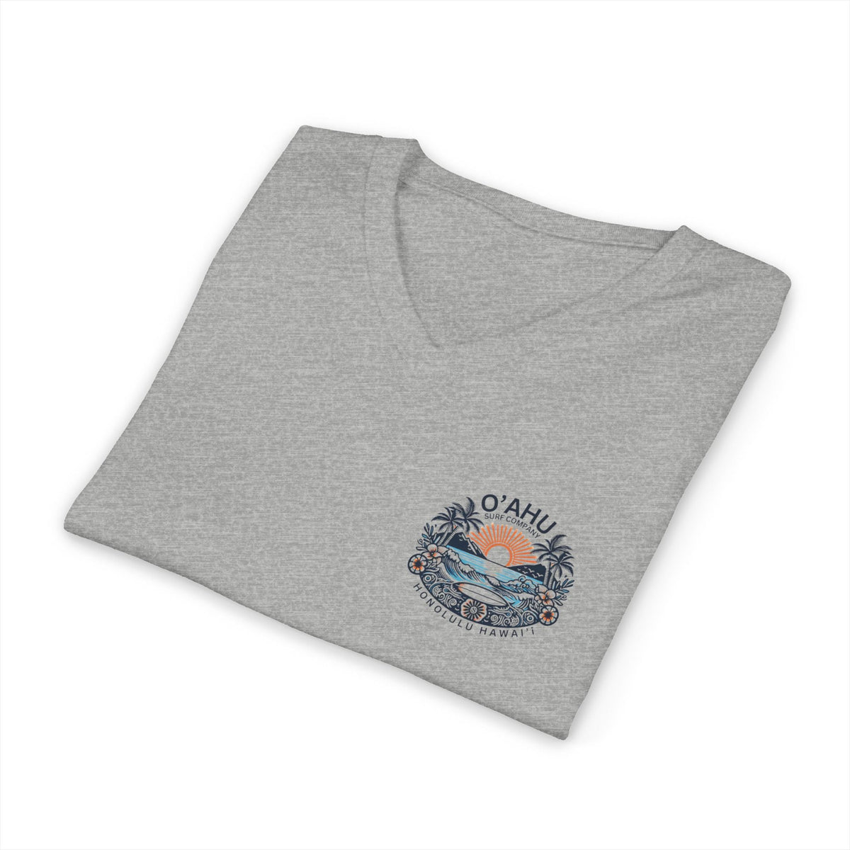 Honolulu Hawaii Coastal Island Sunny Day V-Neck T-Shirt - O'ahu Surf Company