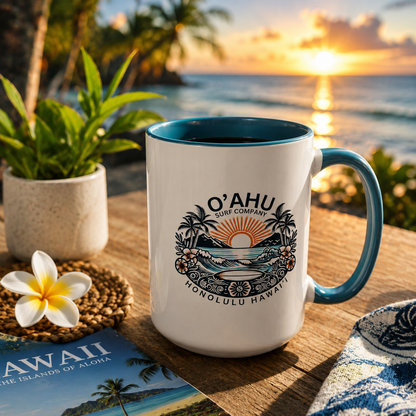 Honolulu Hawaii Coffee Mug 15oz - O'ahu Surf Company