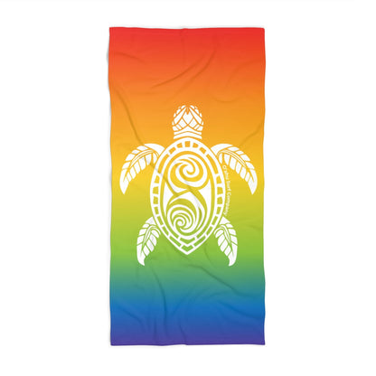 Hunu Hawaii Green Sea Turtle Beach Towel - Rainbow - O'ahu Surf Company