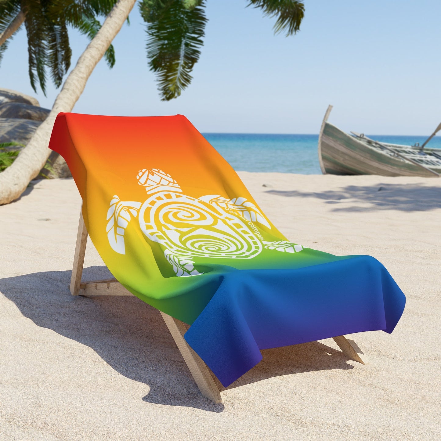 Hunu Hawaii Green Sea Turtle Beach Towel - Rainbow - O'ahu Surf Company