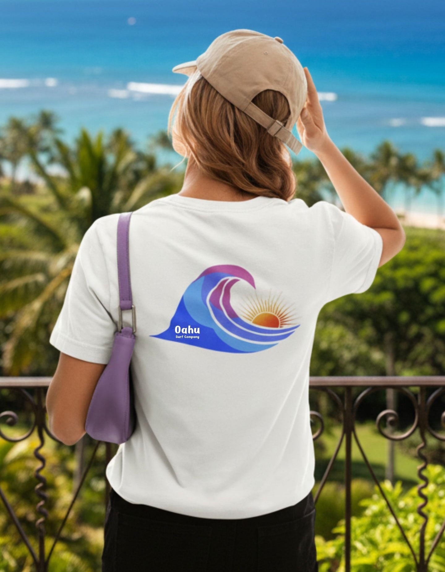 Island Wave Women’s V - Neck Tee – O’ahu Surf Company Hawaii Surf Shirt - O'ahu Surf Company