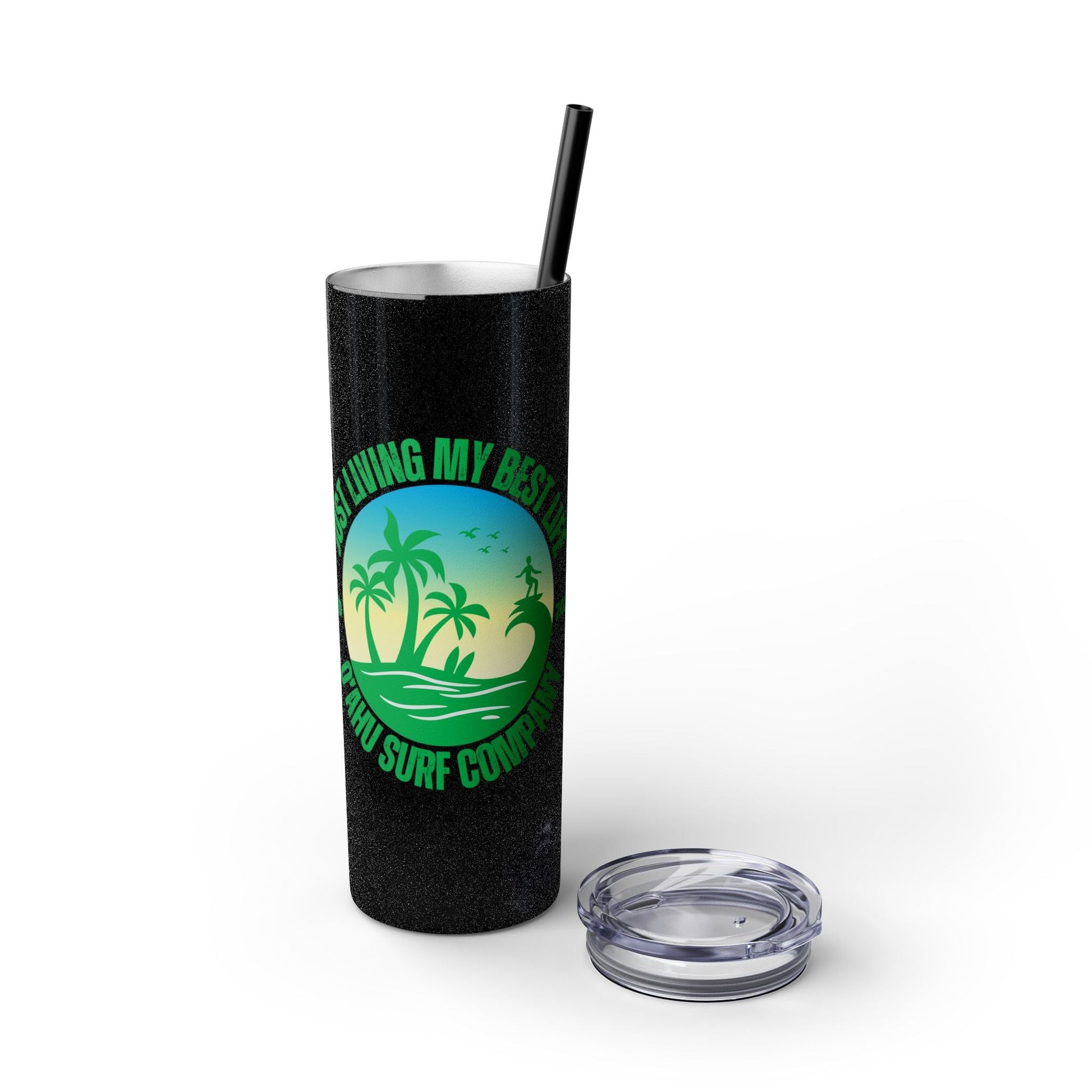 Living My Best Life Hawaii Skinny Tumbler with Straw 20oz - O'ahu Surf Company