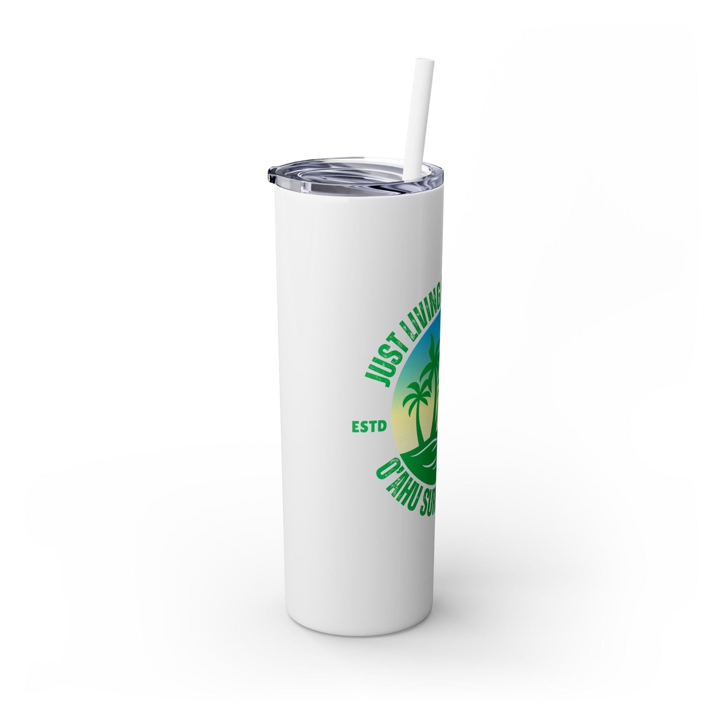Living My Best Life Hawaii Skinny Tumbler with Straw 20oz - O'ahu Surf Company