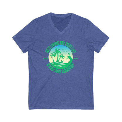 Living My Best Life Oahu Surfer V - Neck T-Shirt - O'ahu Surf Company
