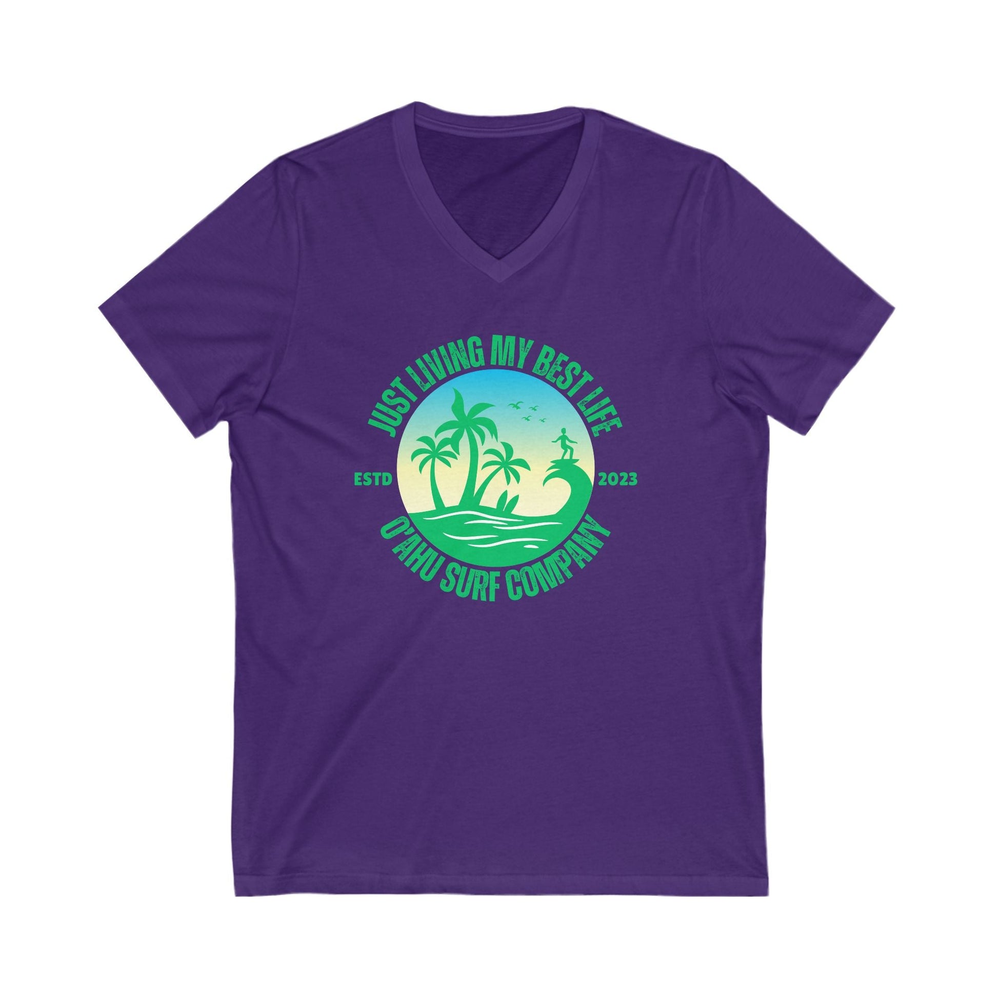 Living My Best Life Oahu Surfer V - Neck T-Shirt - O'ahu Surf Company