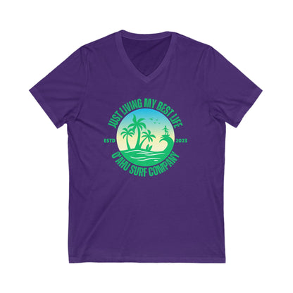 Living My Best Life Oahu Surfer V - Neck T-Shirt - O'ahu Surf Company