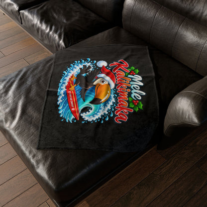 Mele Kalikimaka Surfing Toucan Christmas Blanket - O'ahu Surf Company