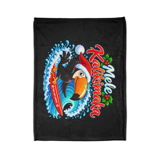 Mele Kalikimaka Surfing Toucan Christmas Blanket - O'ahu Surf Company