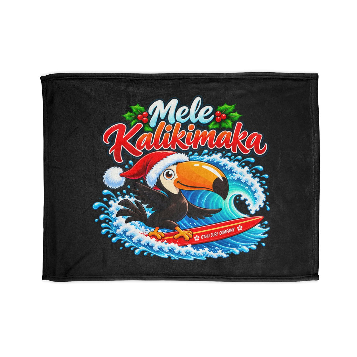 Mele Kalikimaka Surfing Toucan Christmas Blanket - O'ahu Surf Company