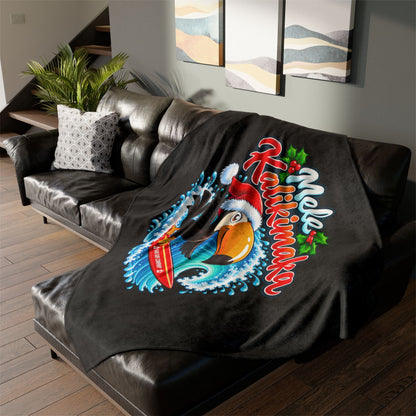 Mele Kalikimaka Surfing Toucan Christmas Blanket - O'ahu Surf Company