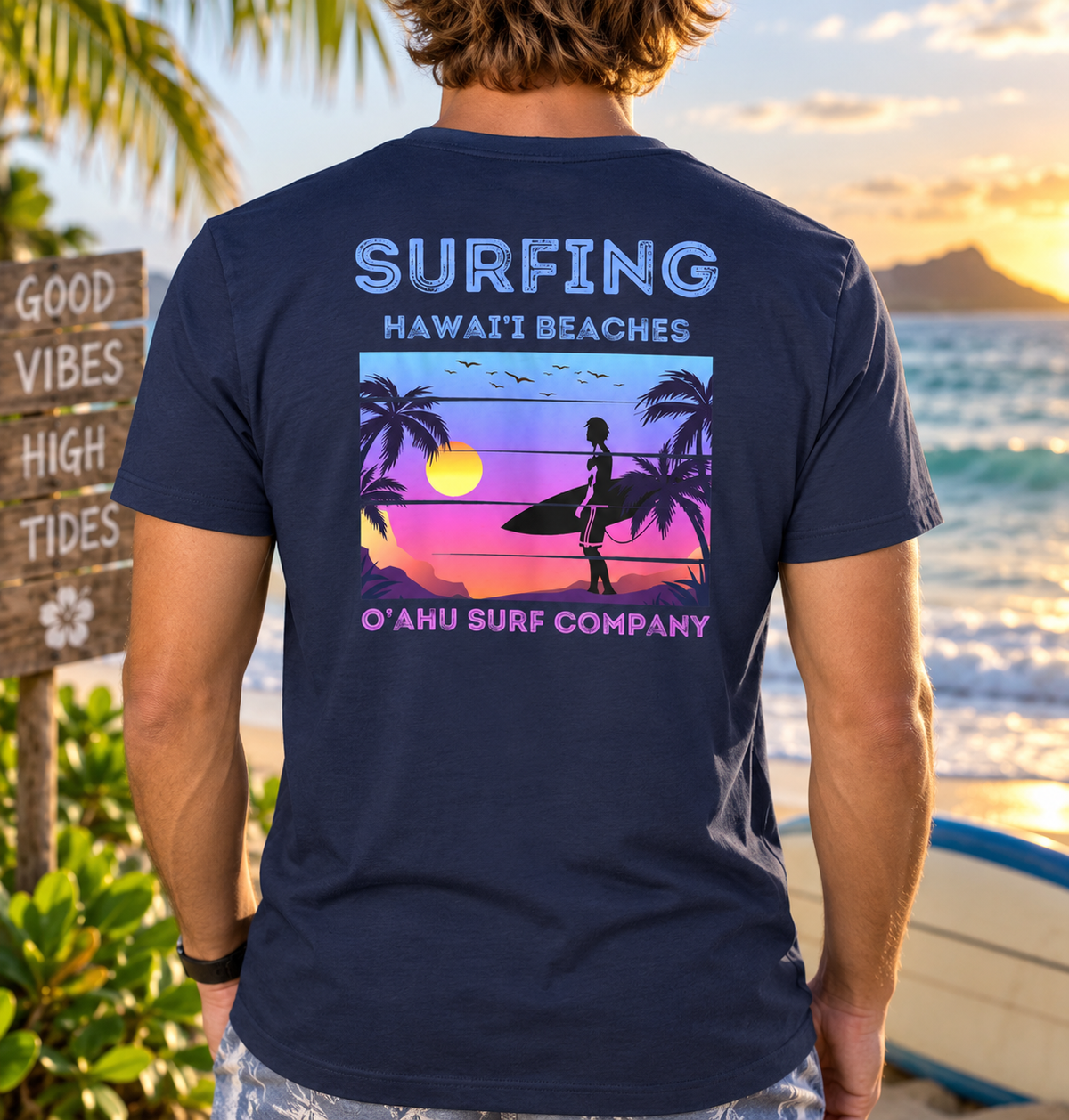 Men's Hawaii Surf V-Neck T-Shirt - O'ahu Surf Company