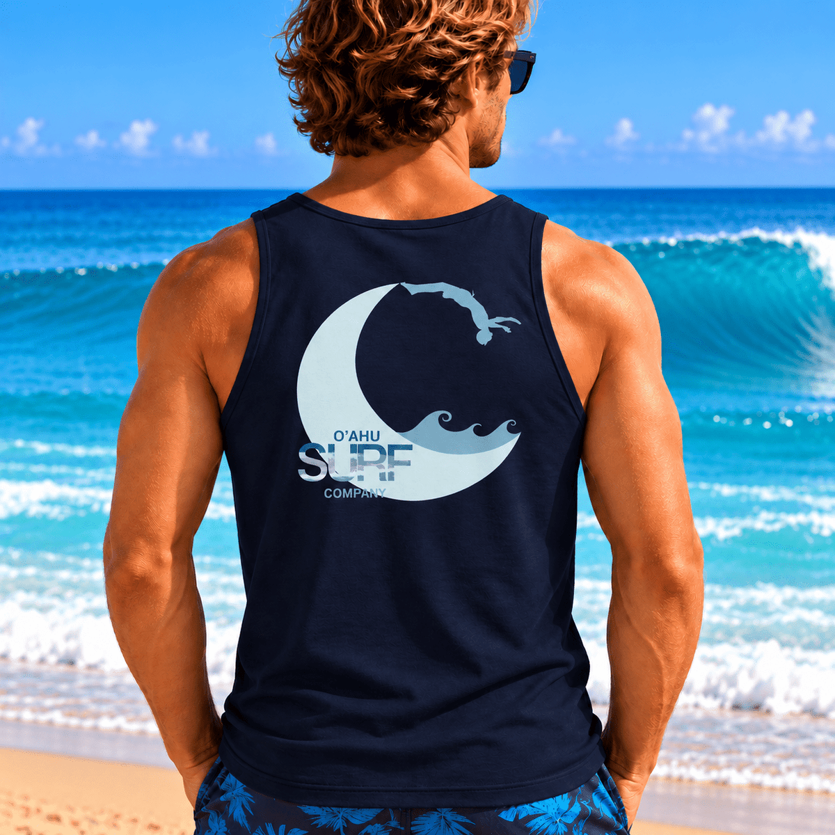 Men's Hawaii Tank Top – Ocean Cliff Diver - O'ahu Surf Company
