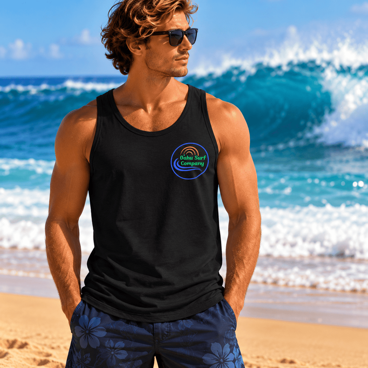 Men's O'ahu Surf Company Hawaii Logo Tank Top - O'ahu Surf Company