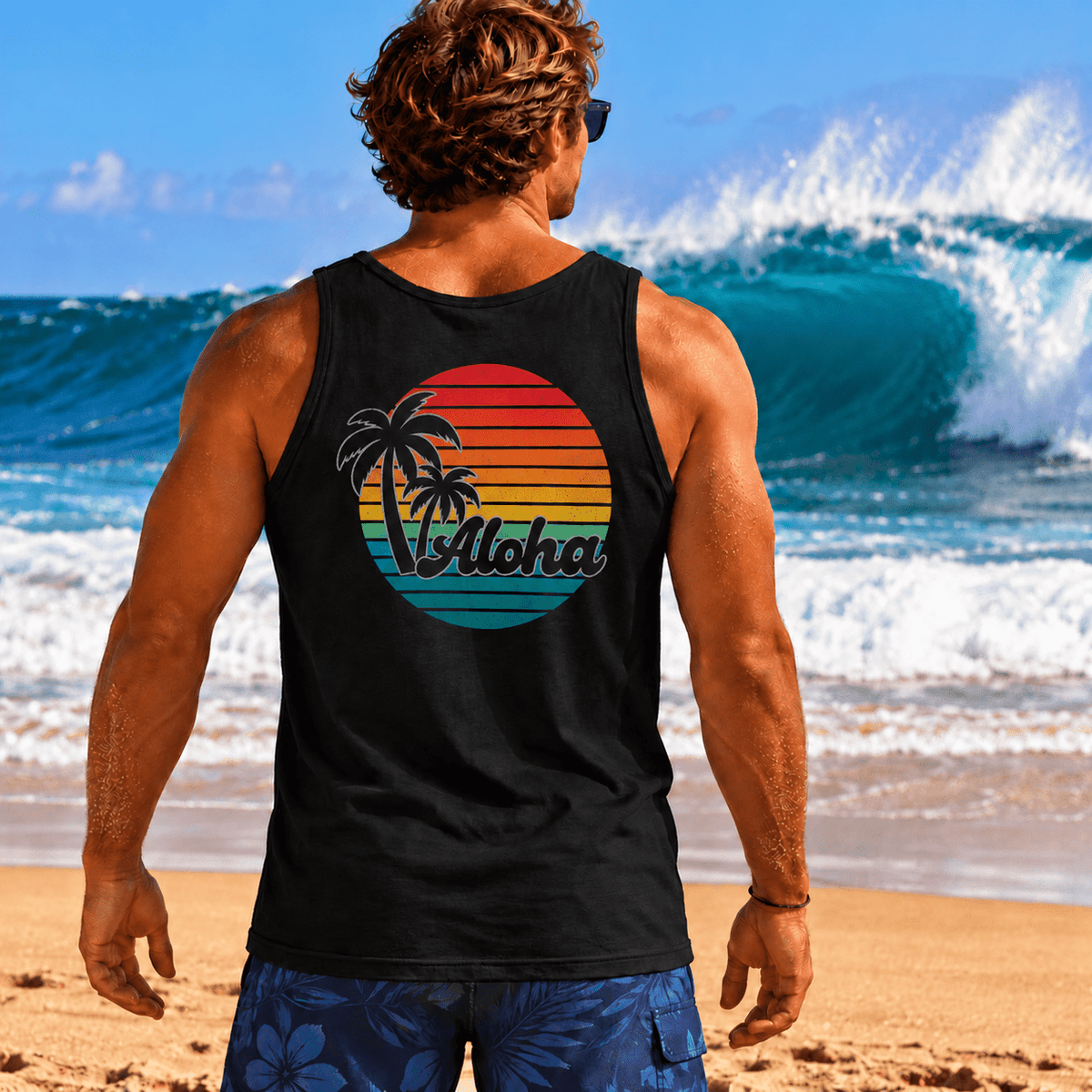 Men's Retro Aloha Hawaii Tank Top - O'ahu Surf Company