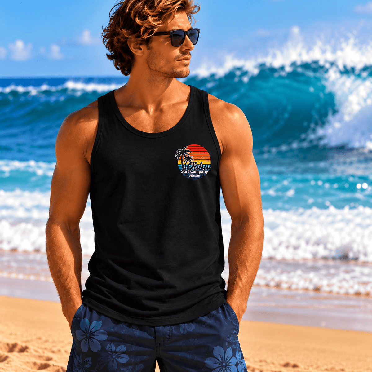 Men's Retro Aloha Hawaii Tank Top - O'ahu Surf Company
