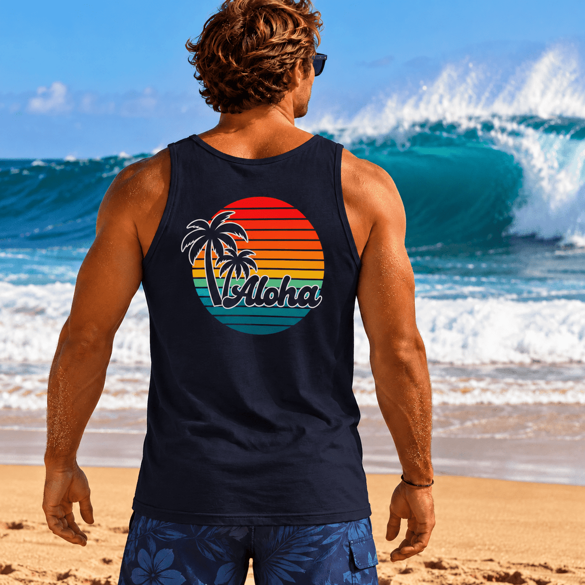Men's Retro Aloha Hawaii Tank Top - O'ahu Surf Company