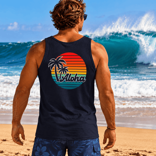 Men's Retro Aloha Hawaii Tank Top - O'ahu Surf Company
