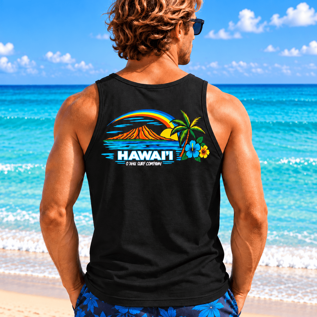 Men's Waikiki Beach Hawaii Tank Top - O'ahu Surf Company