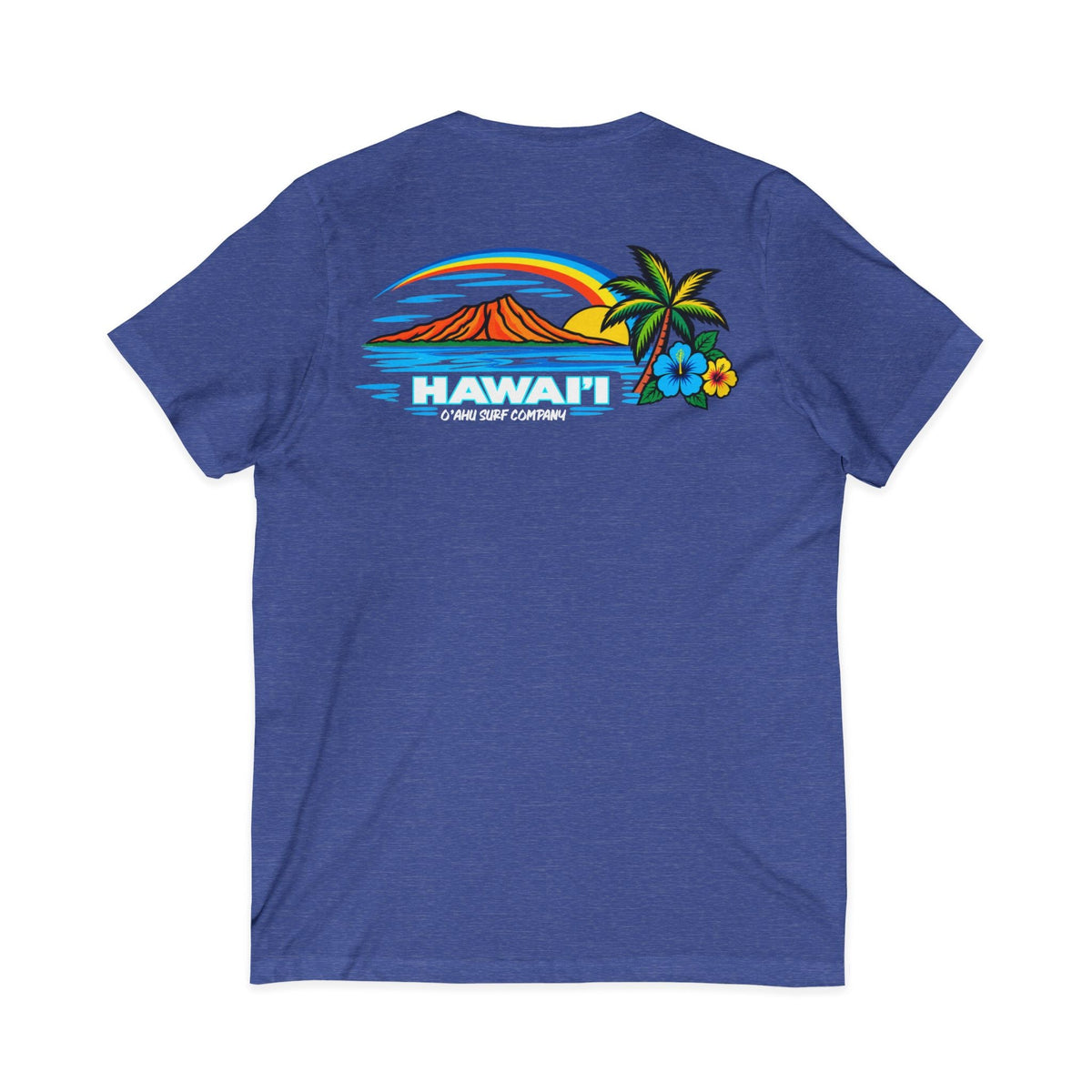 Men's Waikiki Beach Hawaii V-Neck T-Shirt - O'ahu Surf Company