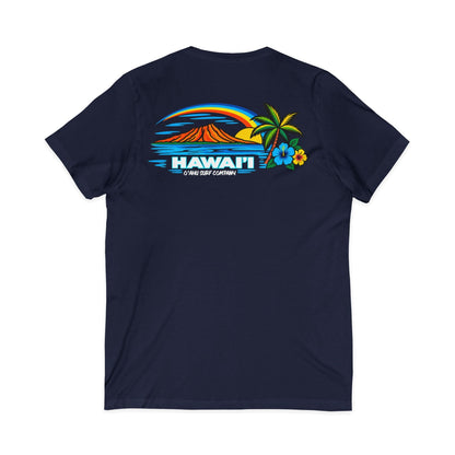 Men's Waikiki Beach Hawaii V-Neck T-Shirt - O'ahu Surf Company