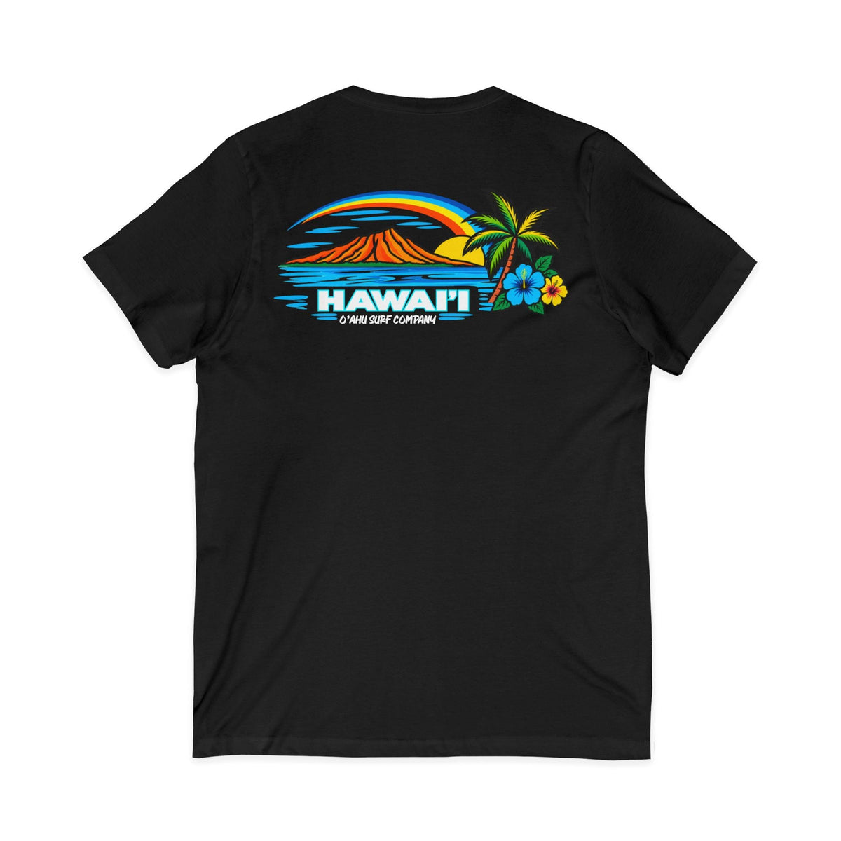 Men's Waikiki Beach Hawaii V-Neck T-Shirt - O'ahu Surf Company