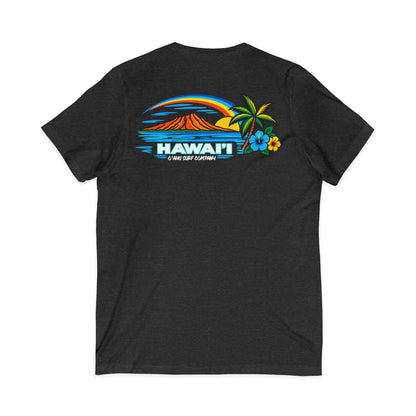 Men's Waikiki Beach Hawaii V-Neck T-Shirt - O'ahu Surf Company