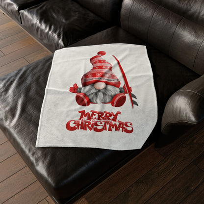 Merry Christmas Gnome Surfer Fleece Throw Blanket - O'ahu Surf Company