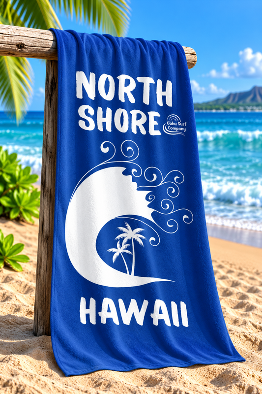 North Shore Hawaii Beach Towel – Blue - O'ahu Surf Company
