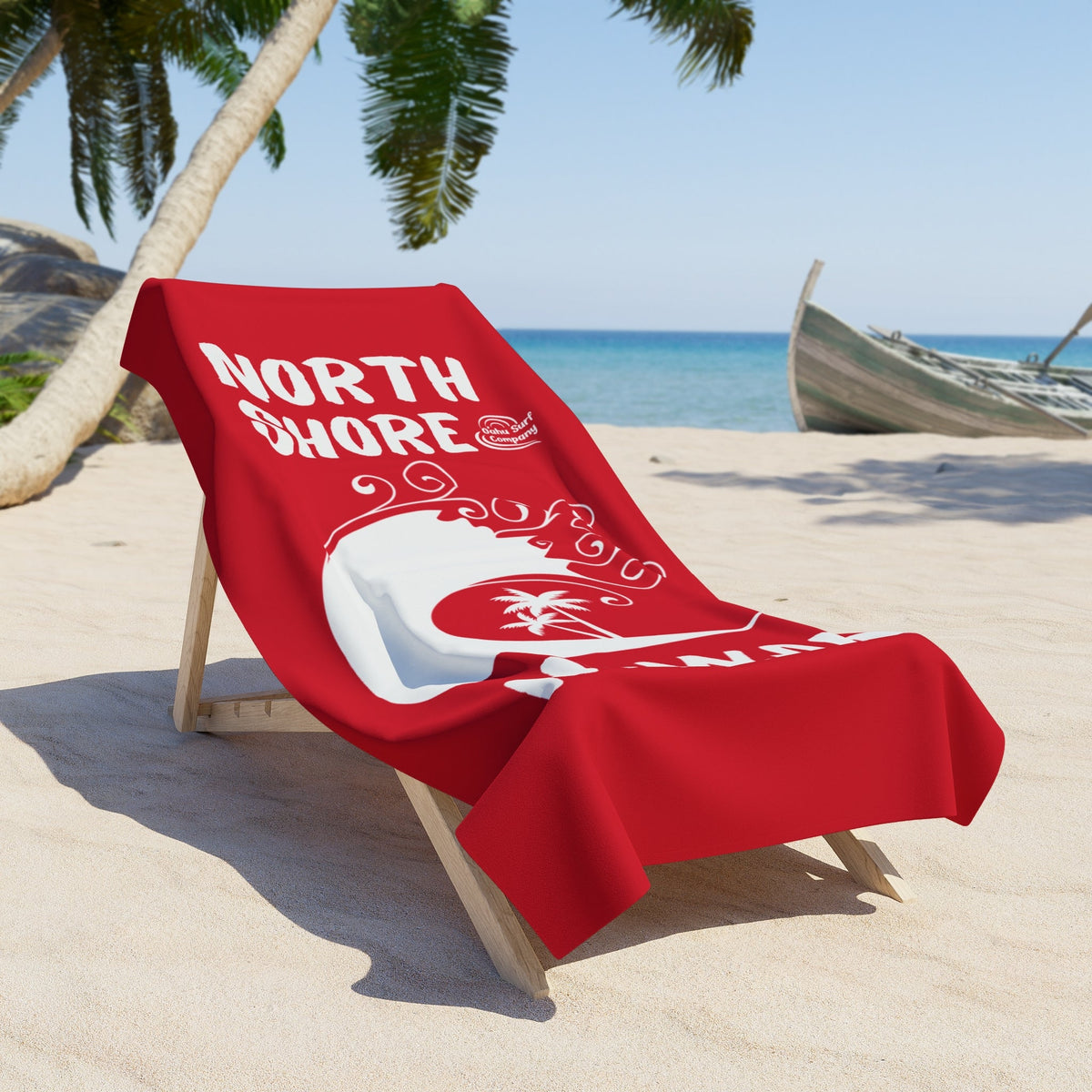 North Shore Hawaii Oahu Beach Towel - Red - O'ahu Surf Company