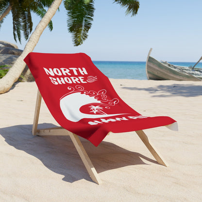 North Shore Hawaii Oahu Beach Towel - Red - O'ahu Surf Company