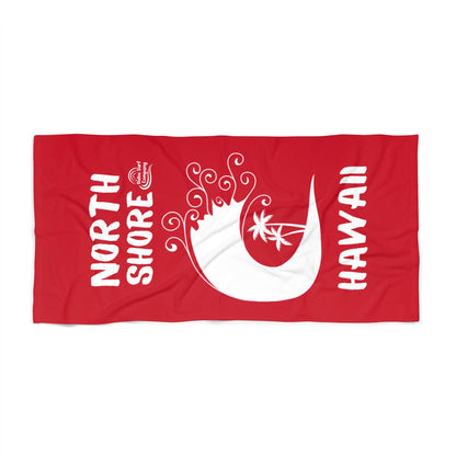 North Shore Hawaii Oahu Beach Towel - Red - O'ahu Surf Company