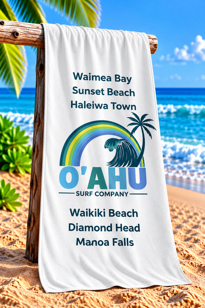 Oahu Hawaii Beach Towel – Waikiki & North Shore - O'ahu Surf Company