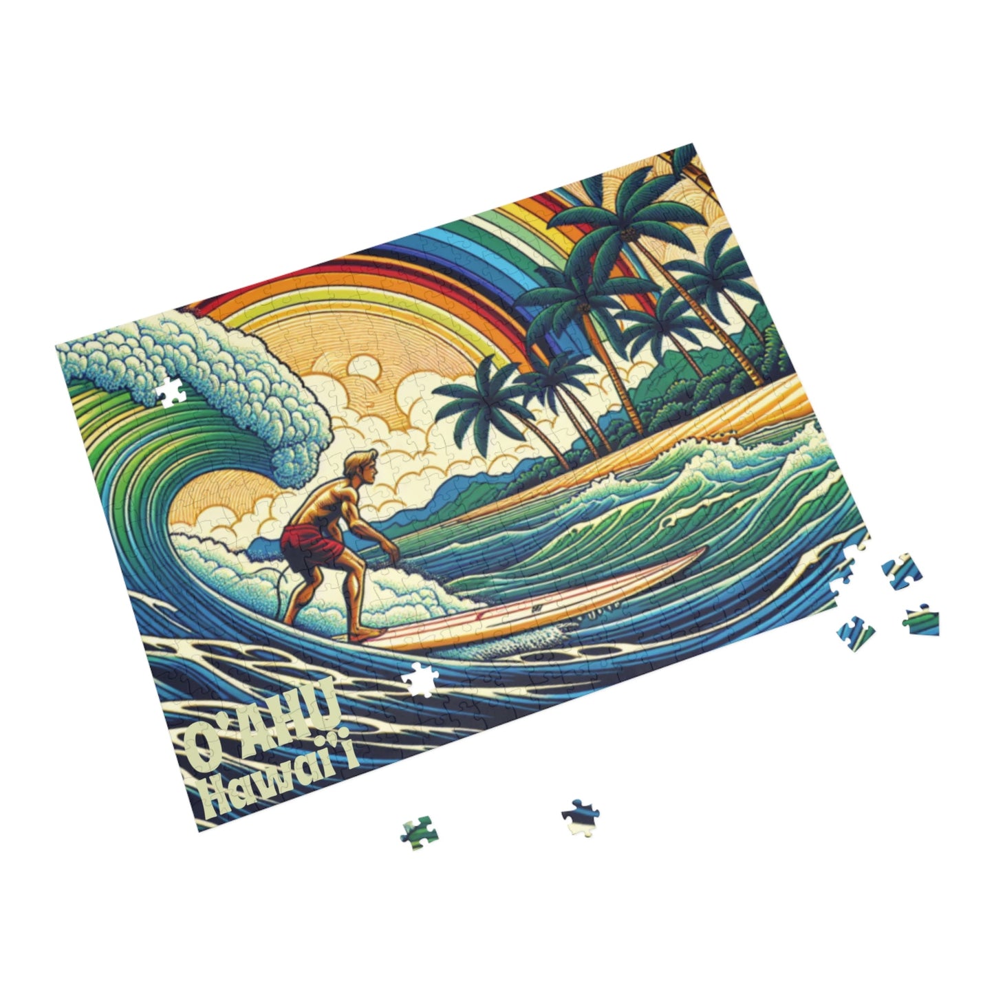 Oahu Hawaii Island Surfer Puzzle (500, 1000 - Piece) - O'ahu Surf Company