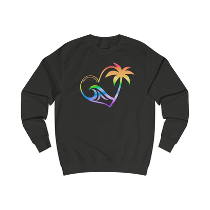 Oahu Island Heart Sweatshirt – Hawaii Surf Sweatshirt, Coastal Rainbow Design, Beach Lover Gift - O'ahu Surf Company