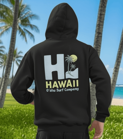 Oahu Surf Company HI Hawaii Hoodie – Hawaiian Surf Sweatshirt with Island Style Design - O'ahu Surf Company