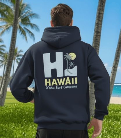 Oahu Surf Company HI Hawaii Hoodie – Hawaiian Surf Sweatshirt with Island Style Design - O'ahu Surf Company