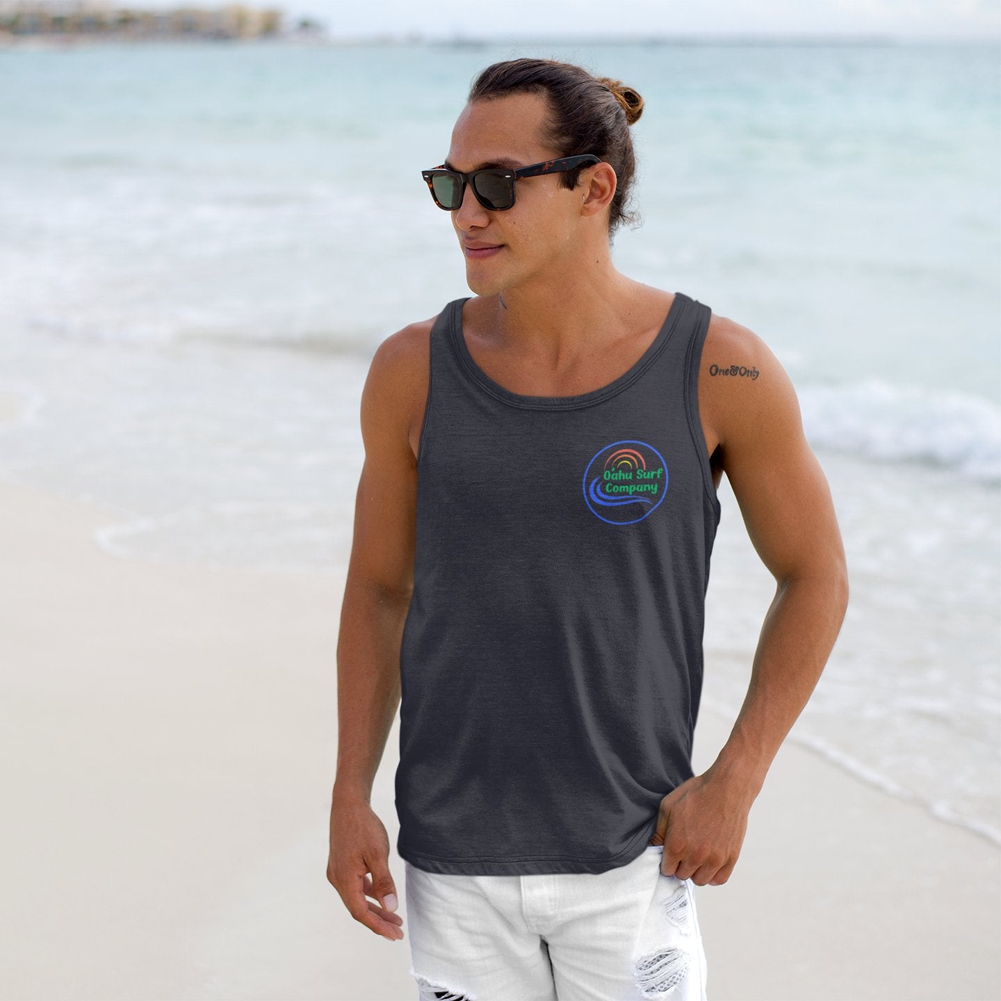 O'ahu Surf Company Logo Turtle Unisex Tank Top - O'ahu Surf Company