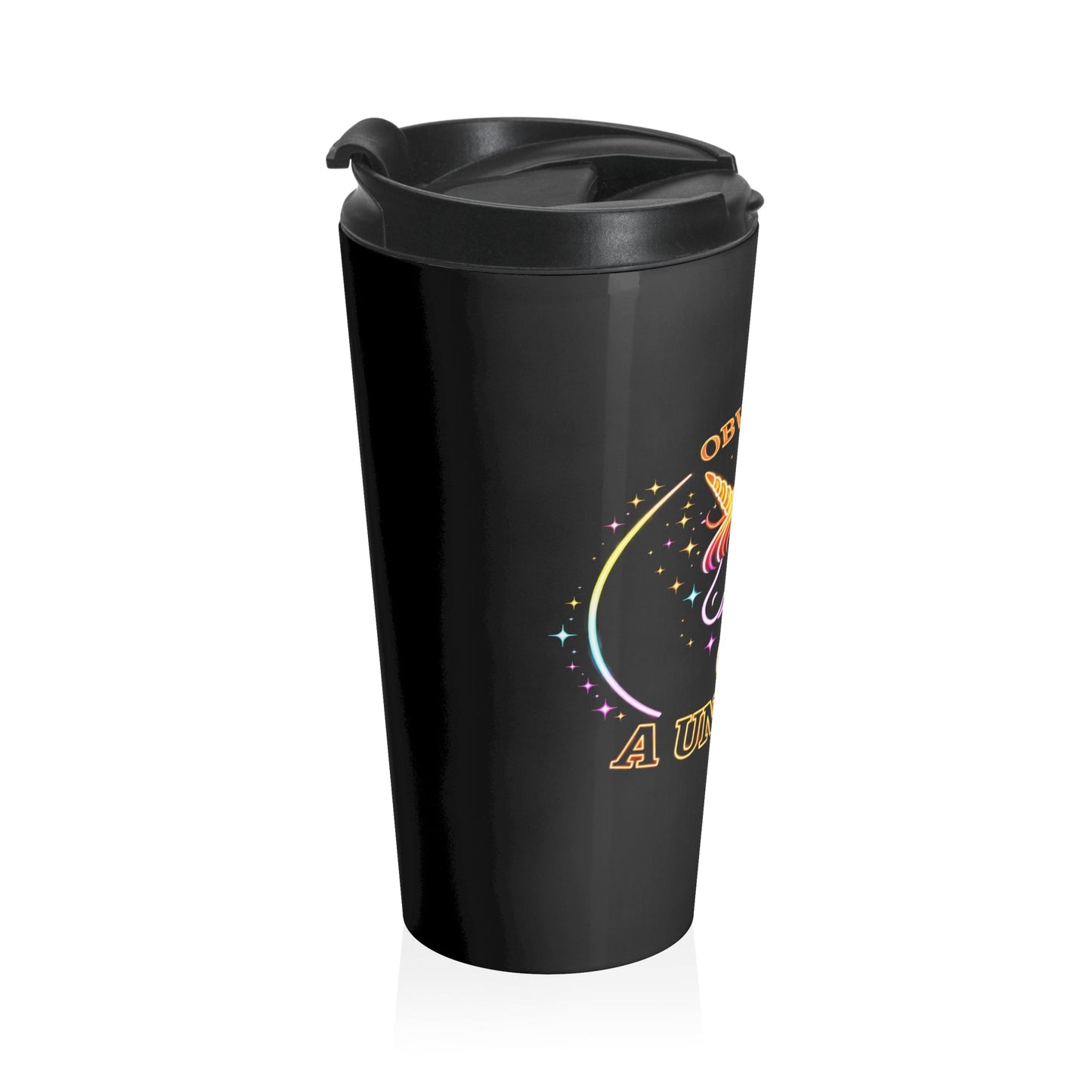 Obviously Unicorn Travel Mug | Rainbow Neon Unicorn Coffee Cup 15oz - O'ahu Surf Company