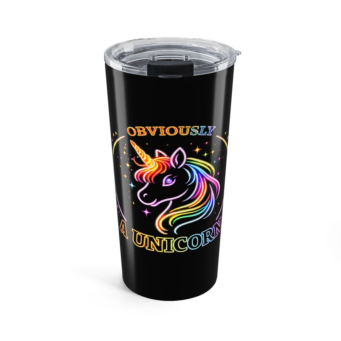 Obviously Unicorn Travel Mug | Rainbow Neon Unicorn Stainless Steel Tumbler - O'ahu Surf Company