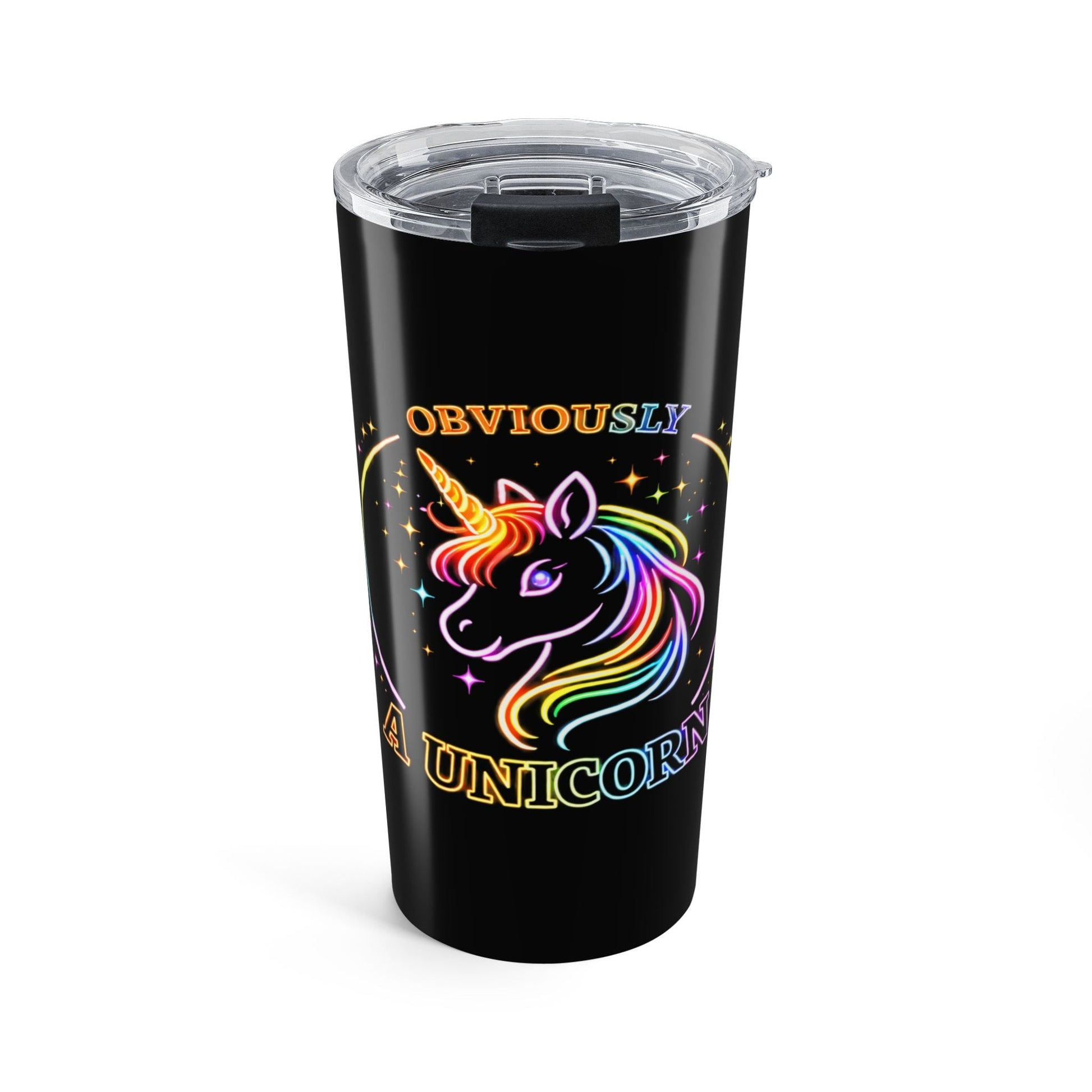 Obviously Unicorn Travel Mug | Rainbow Neon Unicorn Stainless Steel Tumbler - O'ahu Surf Company