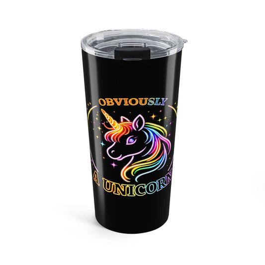 Obviously Unicorn Travel Mug | Rainbow Neon Unicorn Stainless Steel Tumbler - O'ahu Surf Company