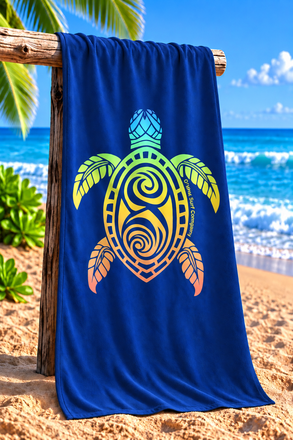 Rainbow Sea Turtle Beach Towel - O'ahu Surf Company
