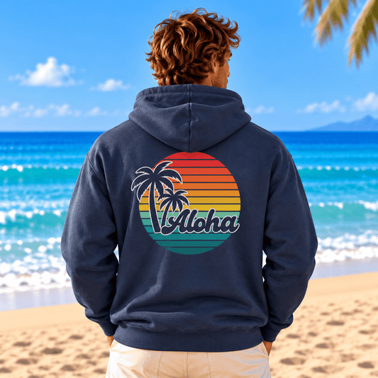 Retro Aloha Sunset Hawaii Hoodie Sweatshirt - O'ahu Surf Company