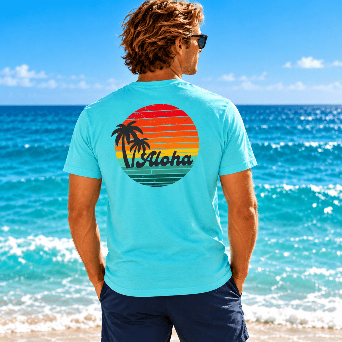 Retro Aloha Sunset T-Shirt - O'ahu Surf Company