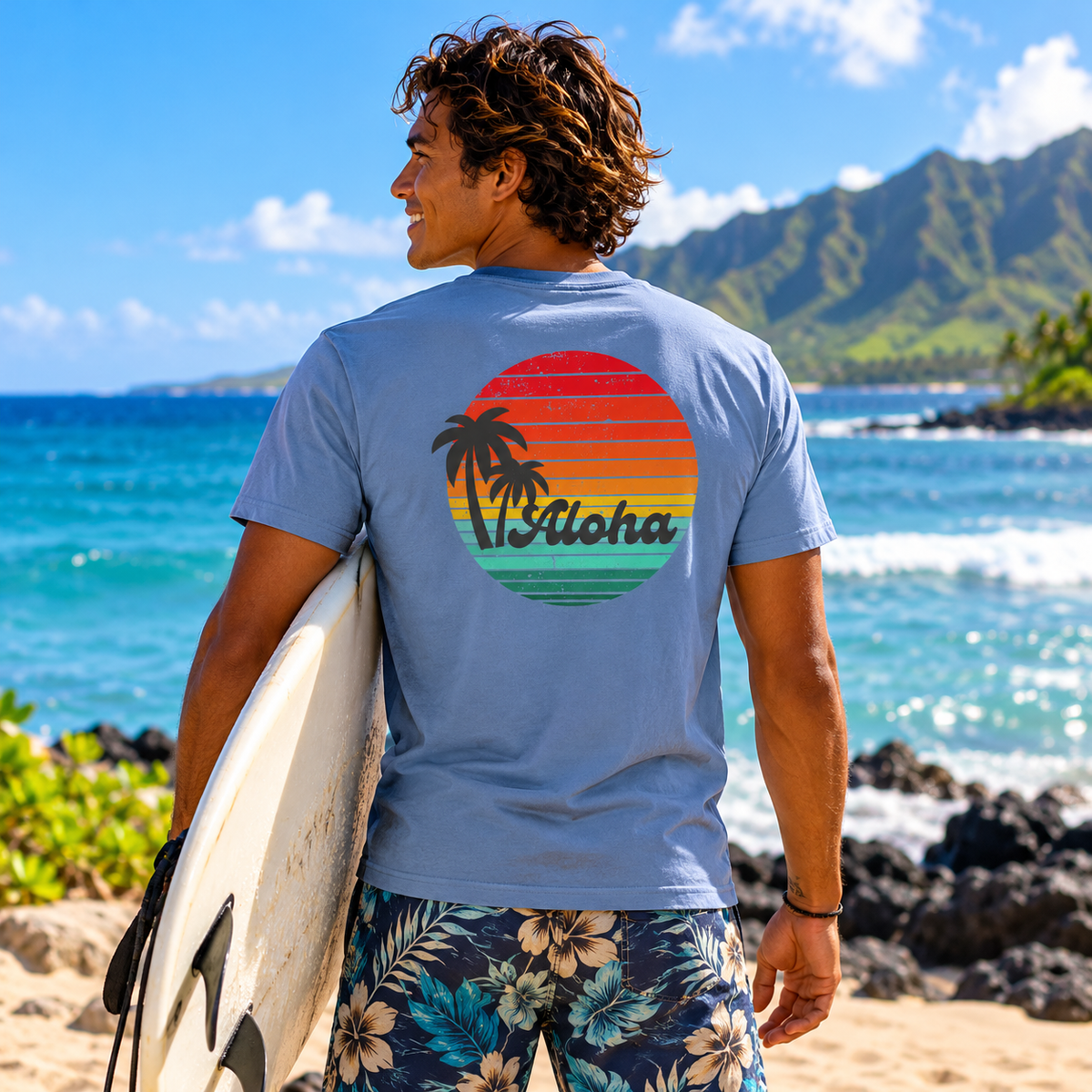 Retro Aloha Sunset T-Shirt - O'ahu Surf Company