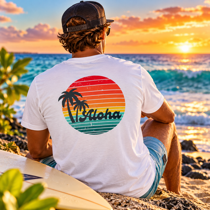 Retro Aloha Sunset T-Shirt - O'ahu Surf Company