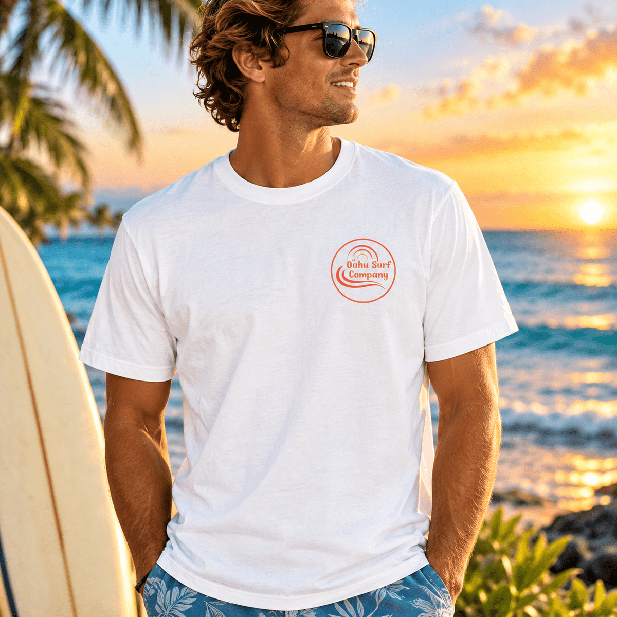 Retro Aloha Sunset T-Shirt - O'ahu Surf Company