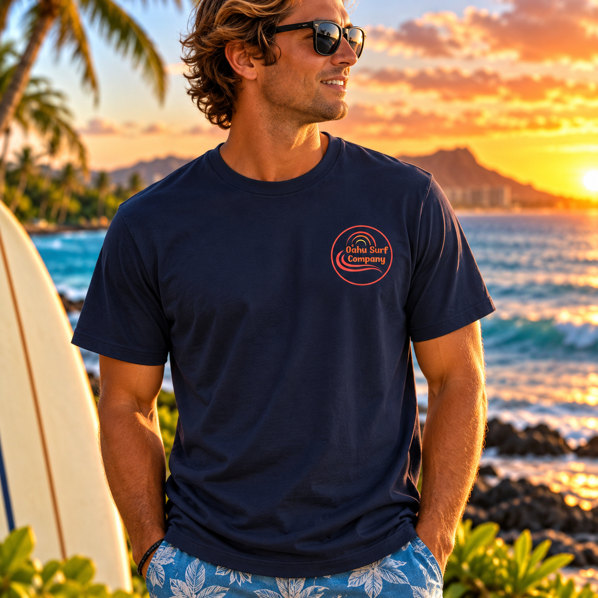 Retro Aloha Sunset T-Shirt - O'ahu Surf Company